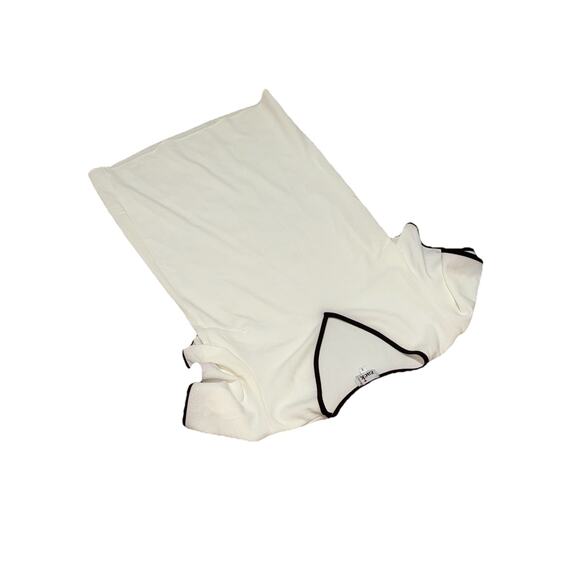 Zack London Flutter Sleeve Mini Dress Sz 6 Small White Black Contrast Trim Short - Picture 2 of 7